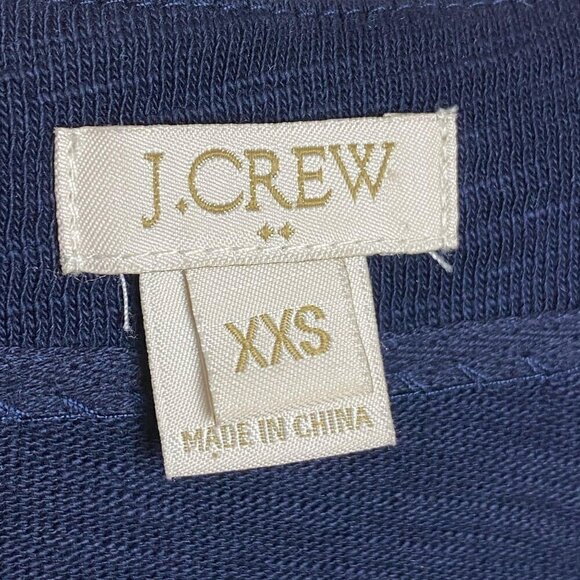 J.Crew Factory Blue White Geometric Aztec Design Cotton Top Nautical Women's XXS - Picture 3 of 7